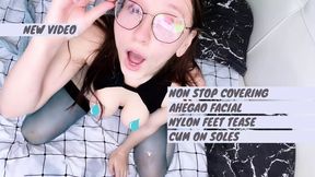 Loads of cum on nylon feet teaser
