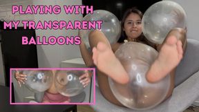 Playing with my transparent balloons