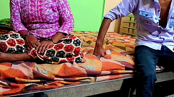 Mature indian housewife enjoying sex with young money lender