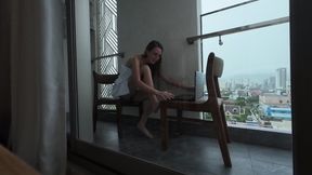 Fingering My Pussy on My Balcony!