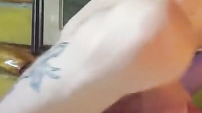 Daddy D strokes his big dick in front of the phone