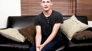 Big booty twink interviewed before masturbating harshly