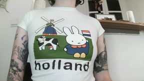 wearing a tight t shirt