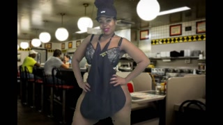 Massage 2018 Oiled Big Booty Show From Waitress at Restaurant - Cami Creams