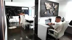 Cheating husband fucks his GF and wife in cowgirl and missionary