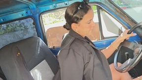 The worst day for a breakdown: Geral battles the ignition before work.