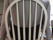 4th of July silver spandex on handcuffs to breakable chair