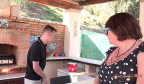 Horny Vacation MILF  Sucks & Fucks The Young Barman