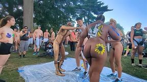 gettin glitter for the 2023 world naked bike ride pnbr wnbr