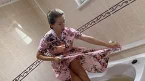 Messy, Wet and Ripping Retro Dress and Heels!