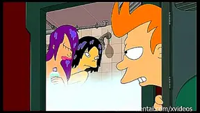 Leela and Amy Ignite Forbidden Desires in Sultry Futurama Shower Moment