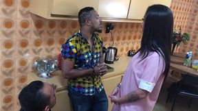 cortes: sexo anal e gozo na boca - melissa lisboa dando o cuzinho e levando porra na boca de duas rolas grossas