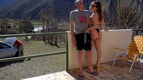 Neighbor fucks hotwife in front of unsuspecting cuckold
