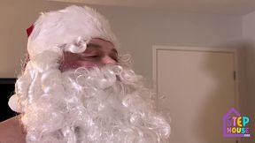 hot brunette gets creampied by santa to earn christmas gifts