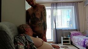 Old Stepdad Obsessed With Stepdaughter's Pussy&#x270C; and Licks Her Cum