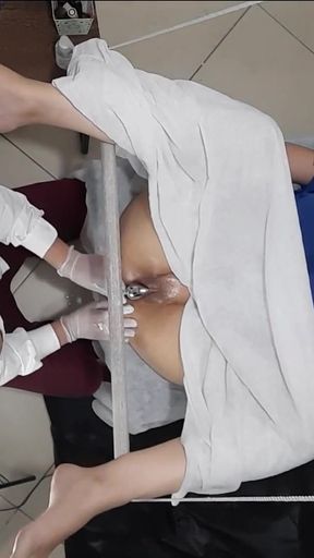 Unforgettable moment from "Patient goes to the gynecologist but gets horny and he cums in her."