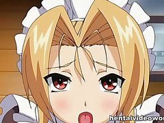 Cute blonde maid gets a creampie