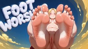 Foot Worship: Teasing Heel-Wearer’s Soles & Slow Sensual Footjob Delight