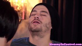 Cumloving cougar femdom fucks teenage dude