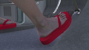 1975 Ford LTD Landau Cranking Template - Elona in Platform Flip Flops 1080p