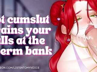 Concupiscent Receptionist Drains Your Balls at the Goo Bank [Audio Roleplay] [Tractable Wench] [Cumslut]