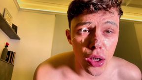 sloppiest dildo facefuck ever