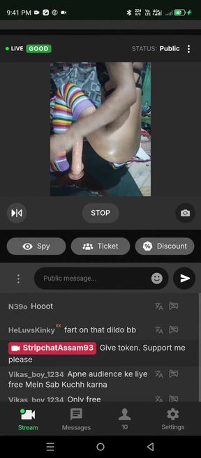 Huge Dildo Destroy Tight Indian Ass