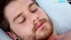 Bearded Hunk Closeup Wanking His Shaft During Solo On Bed