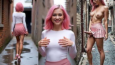 Futa has a big surprise under her skirt – AI Generated Futa Porn