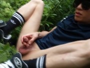 SOFT PORN After getting caught outside gay twink Jon Arteen sneaks off to stroke himself