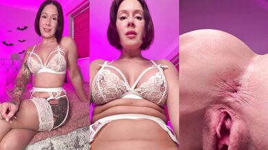 British cheating MILF Belle Ohara eats her own asshole POV