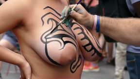 Body Painted Naked Public Show