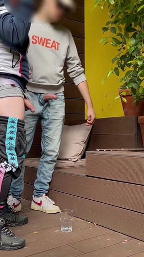 2 Boys Try to Piss in a Glass (one of Them Starts to Get Hard)