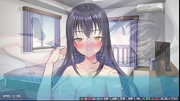 Japanese game NTR part 2: Cheating wife gives blowjob and gets facial