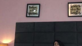 I fuck with my horny neighbor and ask her to penetrate me with a strap-on