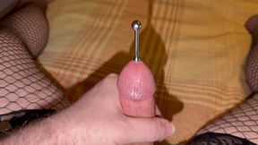 Cumming with a urethral sound in my cock