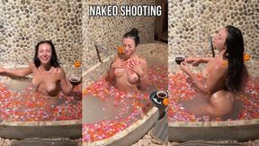 Shooting in the bath naked in a spa - behind the scenes