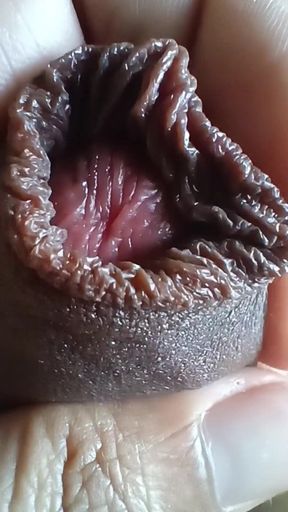 Close up Uncut Cock and Lots of Precum