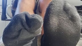 Sweaty dirty sock & foot humiliation POV