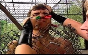 Barbed wire disciplined slave