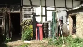 Farmer in pigpen looking for a woman to fuck