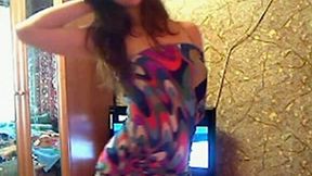 Sweet amateur brunette teen starts anal masturbation with a small tool
