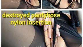 Destroyed pantyhose, nylon insertion 720p