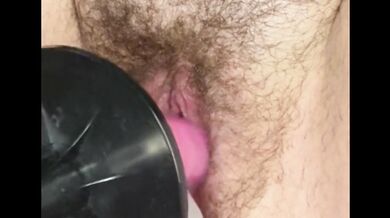 Hairy BBW Fuck Machine Goes Wild Solo