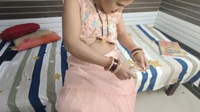 Pooja Bhabhi is having sex with her husband's friend in her room and taking his thick dick in her pussy.