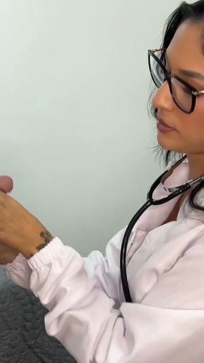 Hot Latina Doctor Helps Patient Produce Sample at The Sperm Bank   Clip 1
