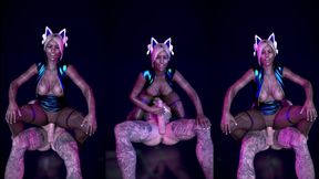 Hot Mulatto Babe Gets Fucked by Big White Cock at Nightclub