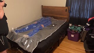 Bondage breath control: feb 2023 in slvrbrboy1s blue pvc coveralls & my hiviz pvc raincoat movie