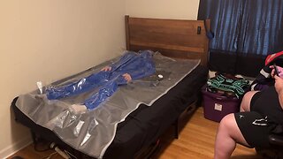 Bondage breath control: feb 2023 in slvrbrboy1s blue pvc coveralls & my hiviz pvc raincoat movie