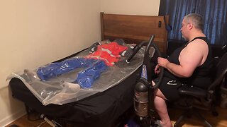 Bondage breath control: feb 2023 in slvrbrboy1s blue pvc coveralls & my hiviz pvc raincoat movie